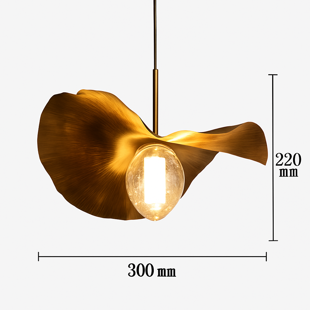 Suspension LED modernes en laiton feuille de Lotus pour Restaurant Table basse cuisine île lustre décor à la maison Lustres Luminaires