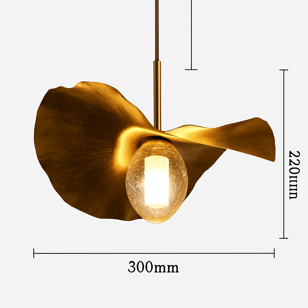 Suspension LED modernes en laiton feuille de Lotus pour Restaurant Table basse cuisine île lustre décor à la maison Lustres Luminaires