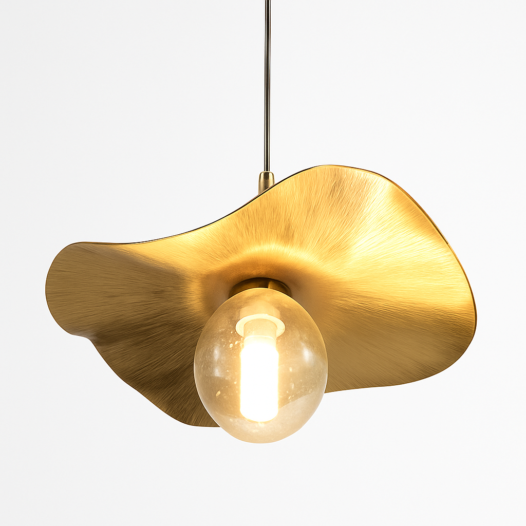 Suspension LED modernes en laiton feuille de Lotus pour Restaurant Table basse cuisine île lustre décor à la maison Lustres Luminaires