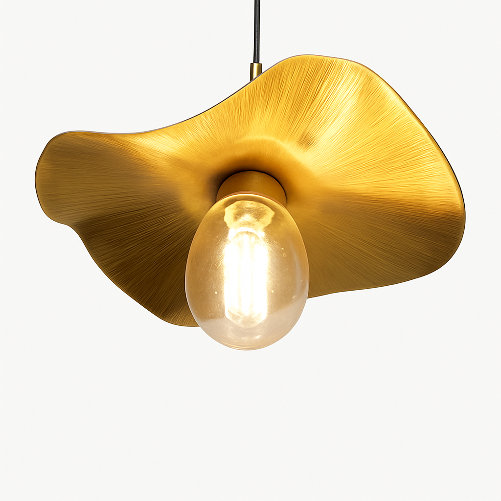 Suspension LED modernes en laiton feuille de Lotus pour Restaurant Table basse cuisine île lustre décor à la maison Lustres Luminaires