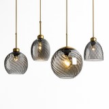 suspension led modernes en verre grain d'eau pour décoration intérieure