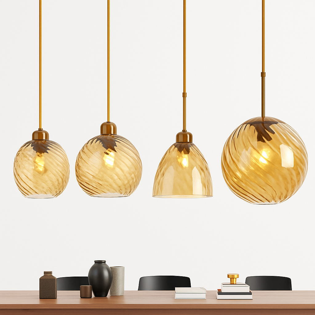 suspension led modernes en verre grain d'eau pour décoration intérieure