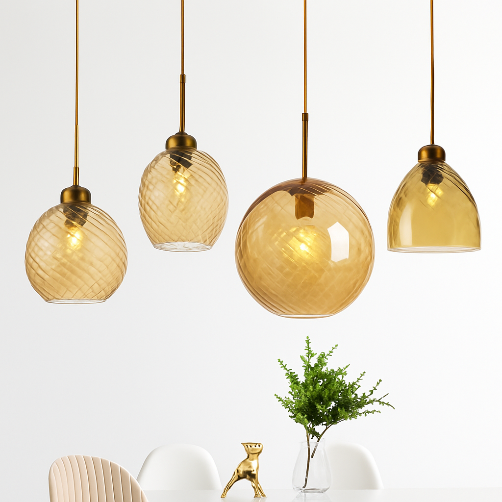 suspension led modernes en verre grain d'eau pour décoration intérieure