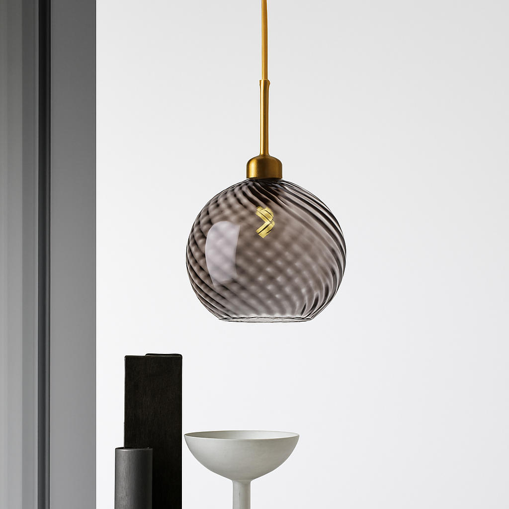 suspension led modernes en verre grain d'eau pour décoration intérieure