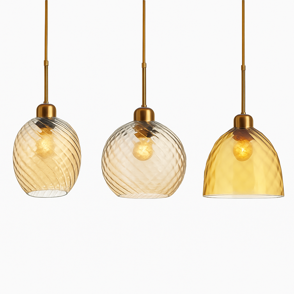 suspension led modernes en verre grain d'eau pour décoration intérieure