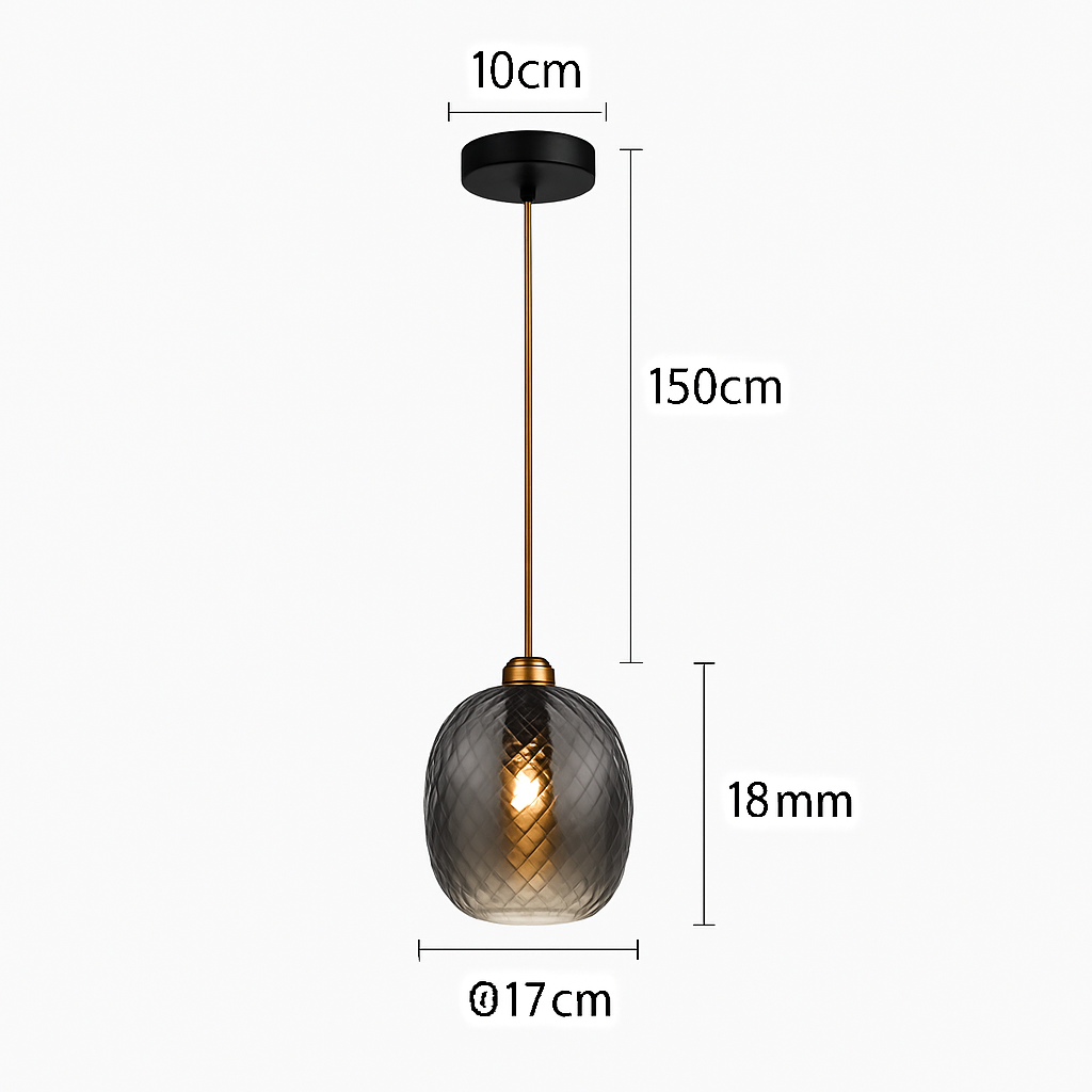 suspension led modernes en verre grain d'eau pour décoration intérieure