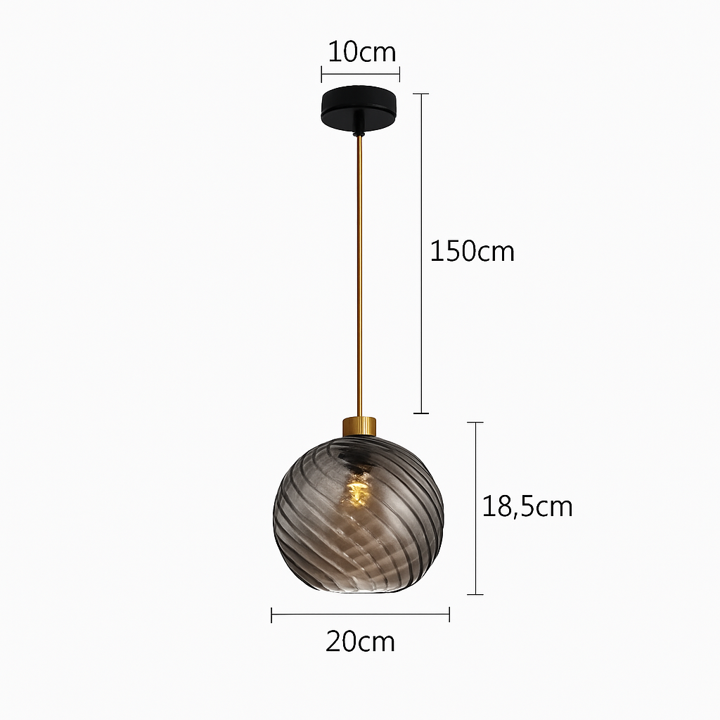 suspension led modernes en verre grain d'eau pour décoration intérieure
