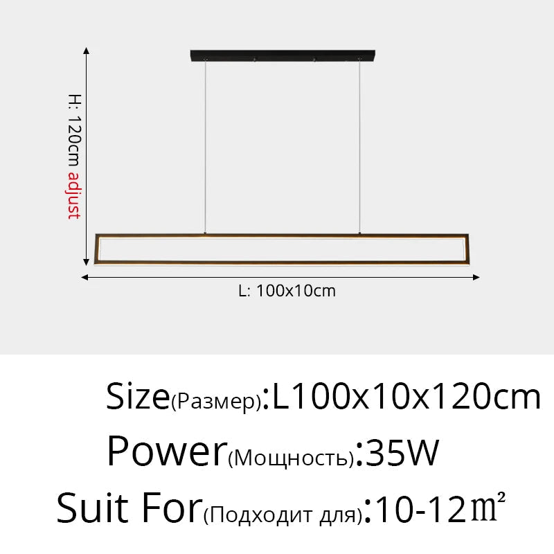 suspension led modernes rectangle pour intérieur