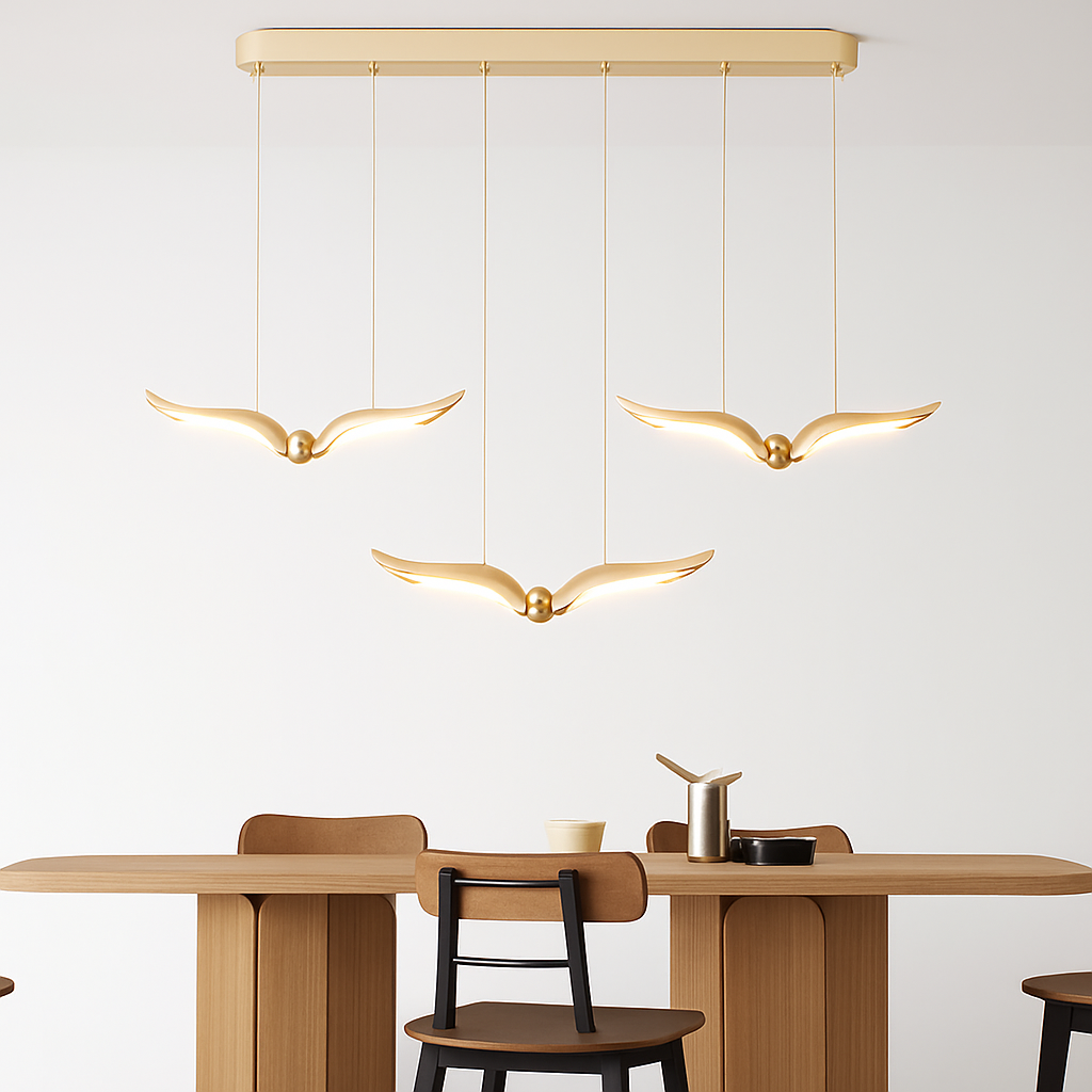 suspension led mouette acrylique de luxe éclairage intérieur