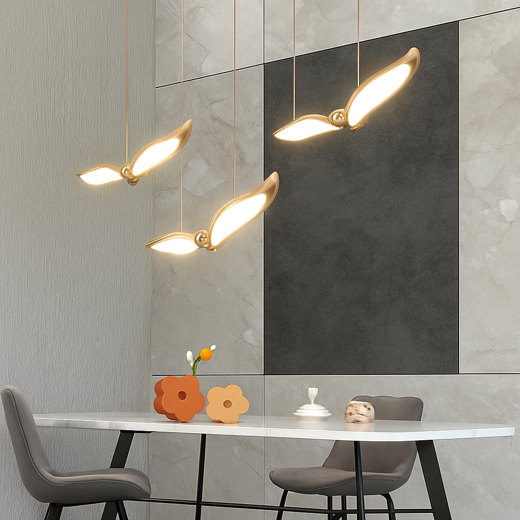 suspension led mouette acrylique de luxe éclairage intérieur