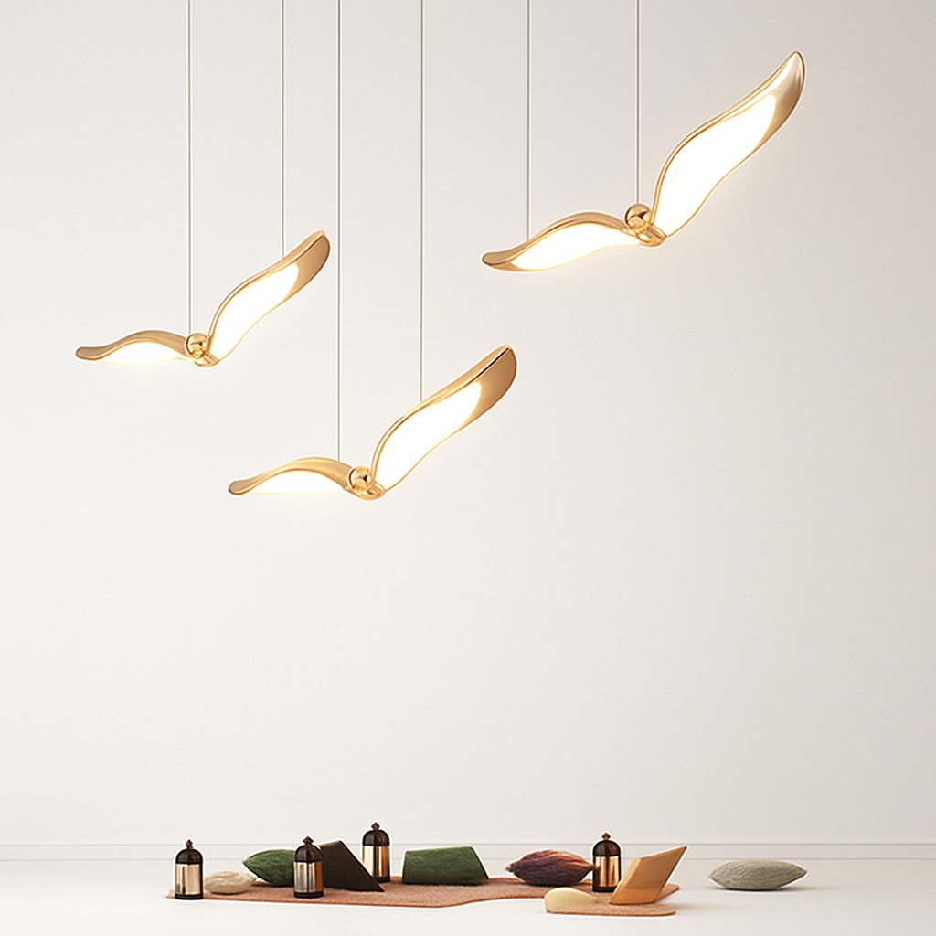 suspension led mouette acrylique de luxe éclairage intérieur