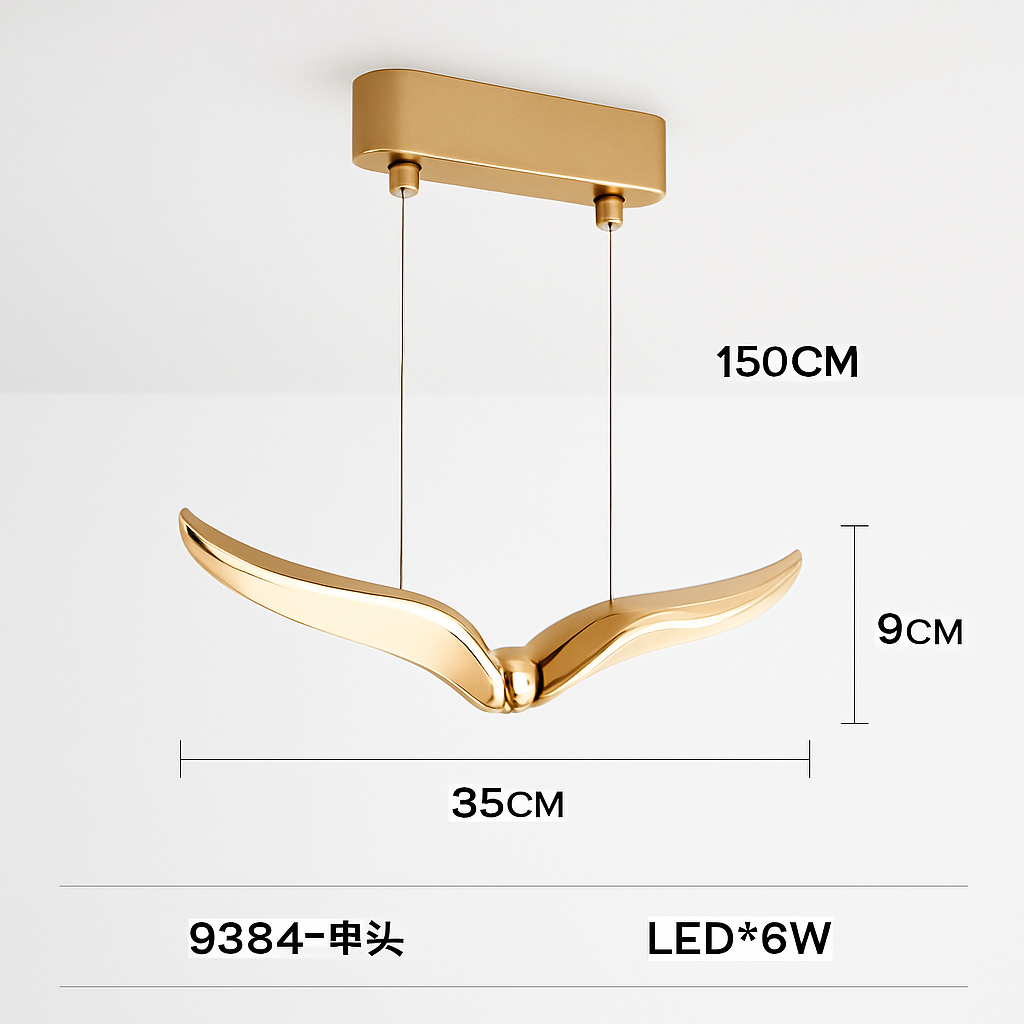 suspension led mouette acrylique de luxe éclairage intérieur