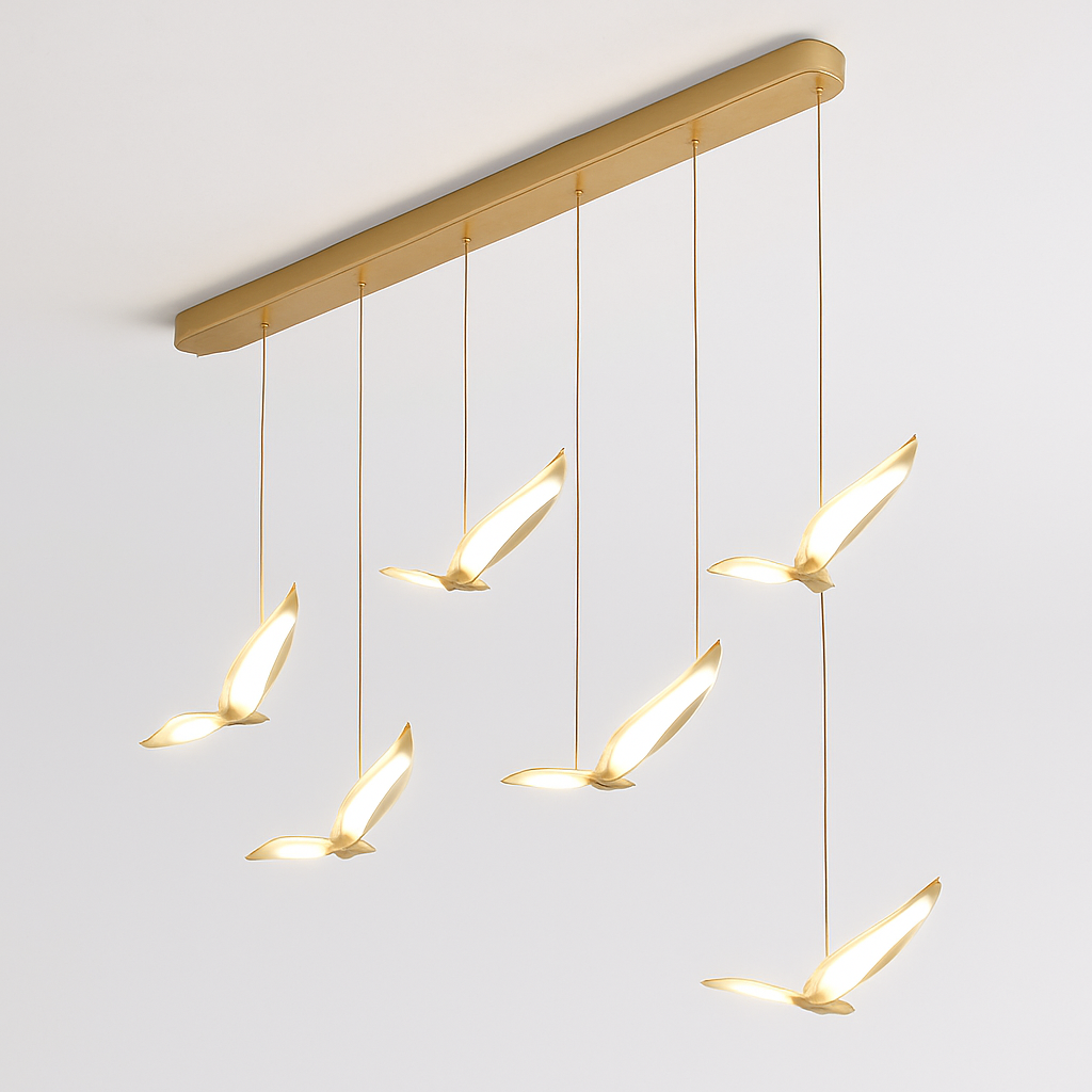 suspension led mouette acrylique de luxe éclairage intérieur