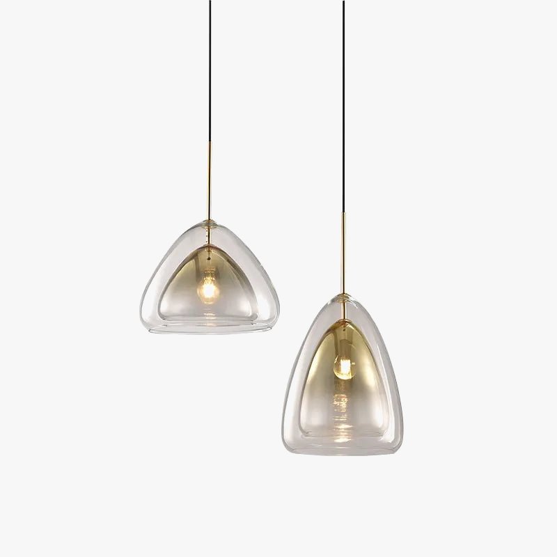 suspension à led nordic moon jelly double couvercle en verre