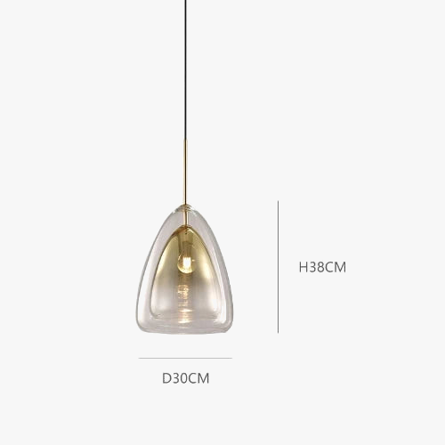 suspension à led nordic moon jelly double couvercle en verre
