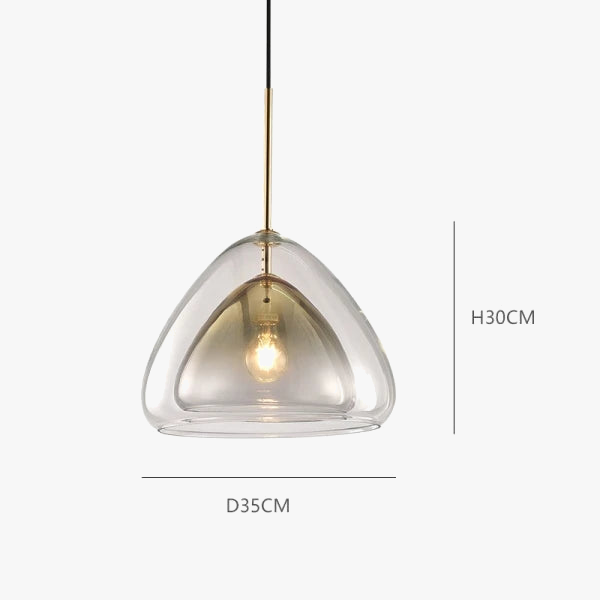 suspension à led nordic moon jelly double couvercle en verre