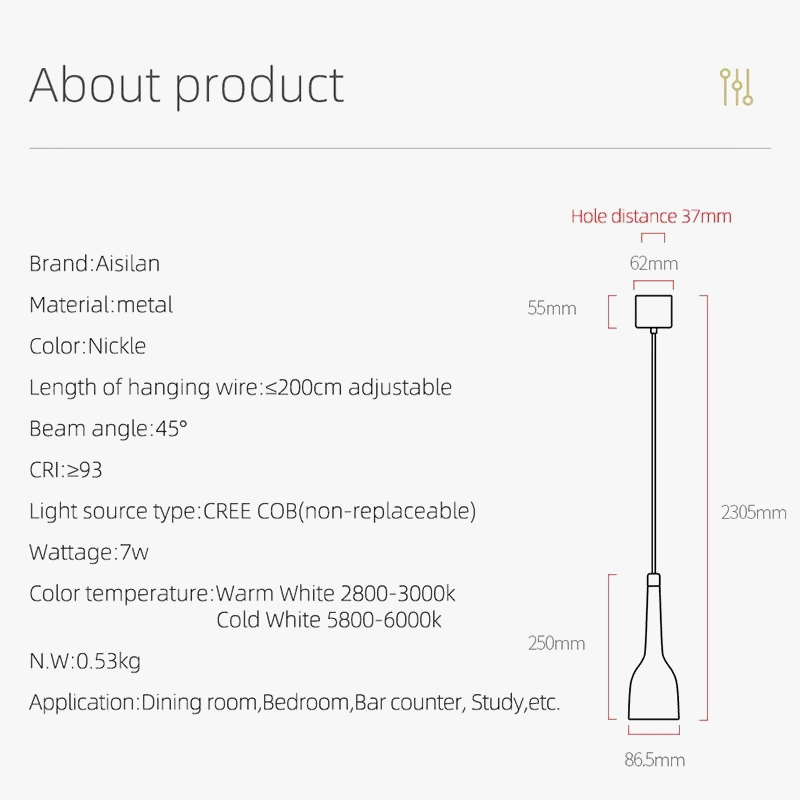 suspension led nordique design moderne pour café et bar