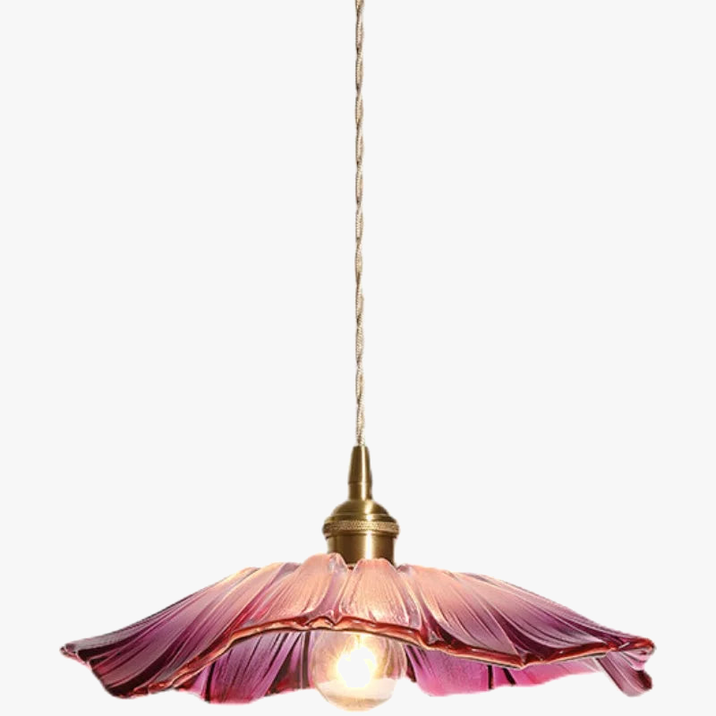 suspension led nordique en verre laiton forme de fleur