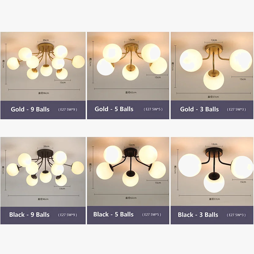 suspension led nordique en verre pour décoration intérieure