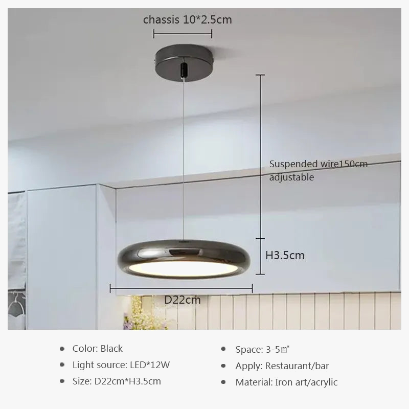 Suspension LED nordiques en fer à 3 têtes rondes chromées