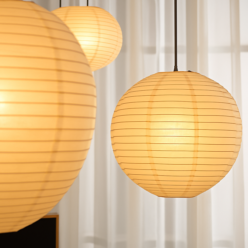 Suspension LED papier japonais sphères