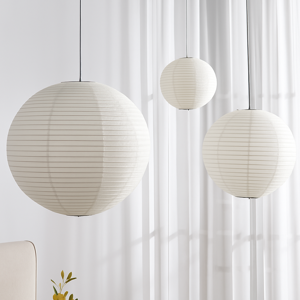 Suspension LED papier japonais sphères