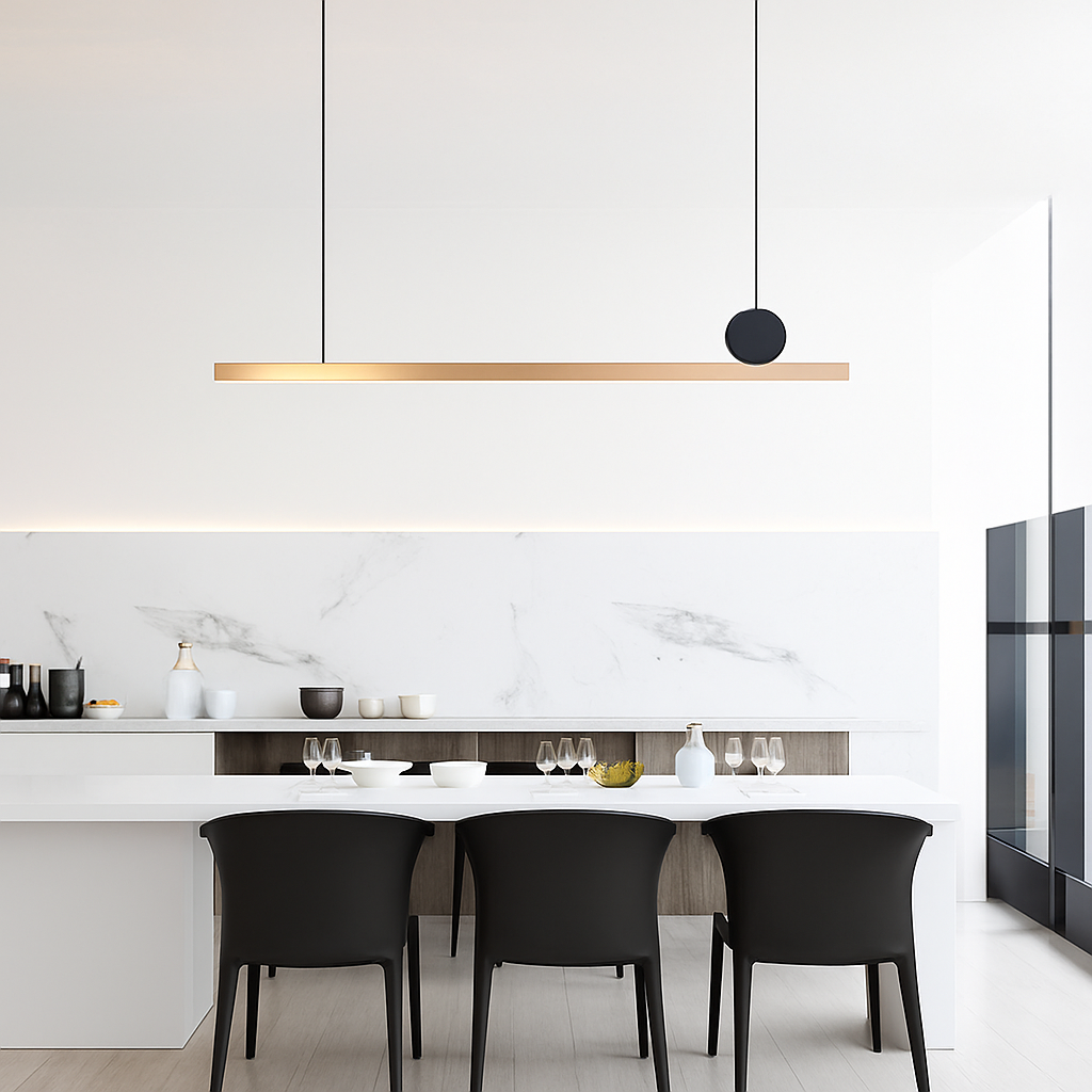 suspension led personnalisée en acier inoxydable pour décoration intérieure