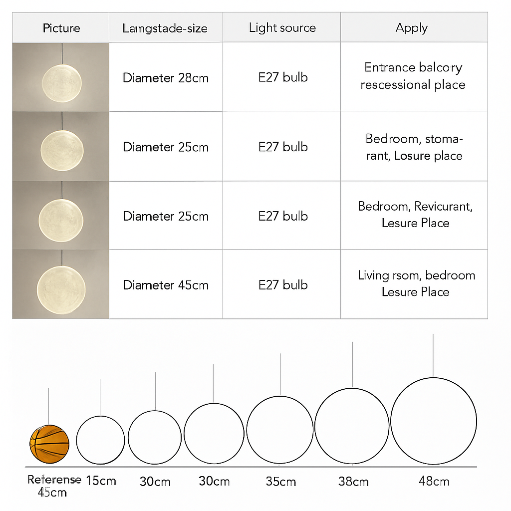 suspension led pleine lune luminaire suspendu pour bar