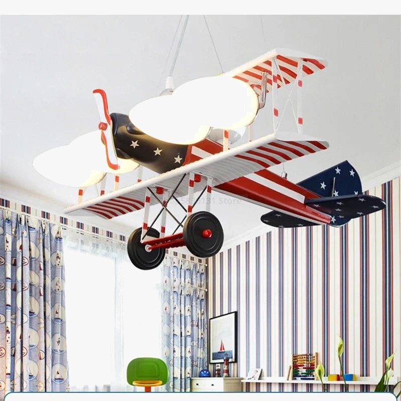 suspension led pour enfants en forme d'avion nordique moderne