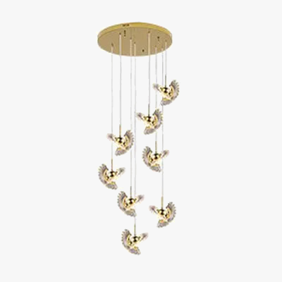 suspension à led pour escalier design créatif et rotatif