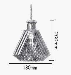 suspension led rétro vintage avec abat-jour en verre sculpté