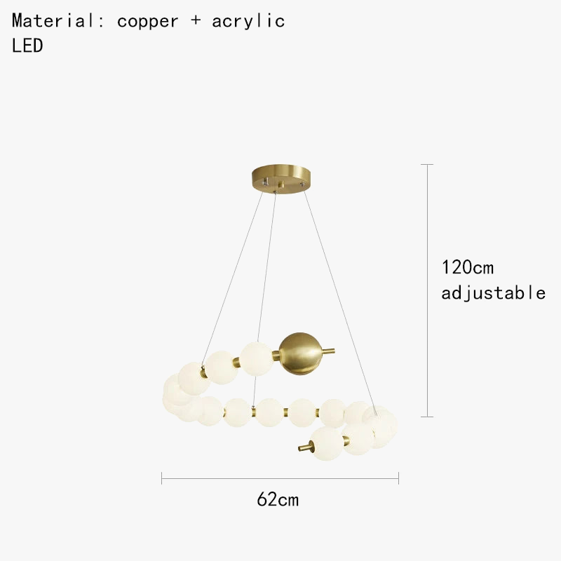 suspension à led ronde en laiton réglable pour divers espaces