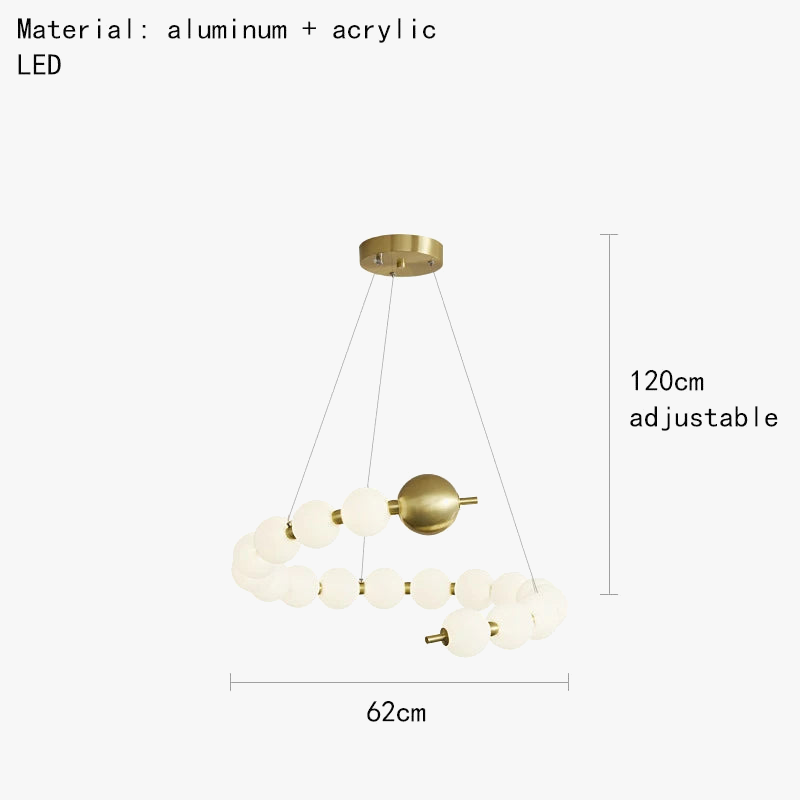 suspension à led ronde en laiton réglable pour divers espaces