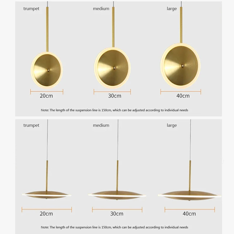 suspension LED ronde en métal design moderne fil réglable livraison artistique