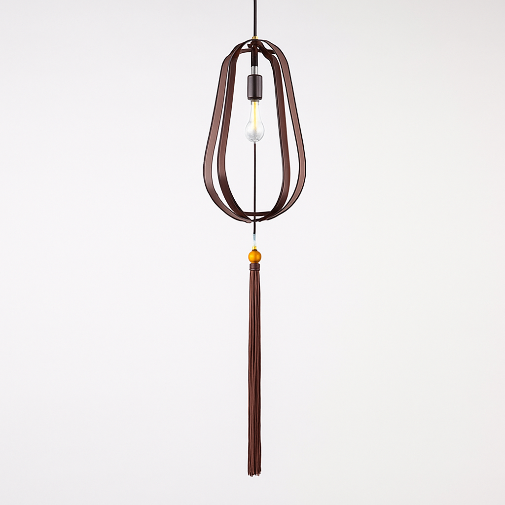 Suspension LED style chinois en tissu