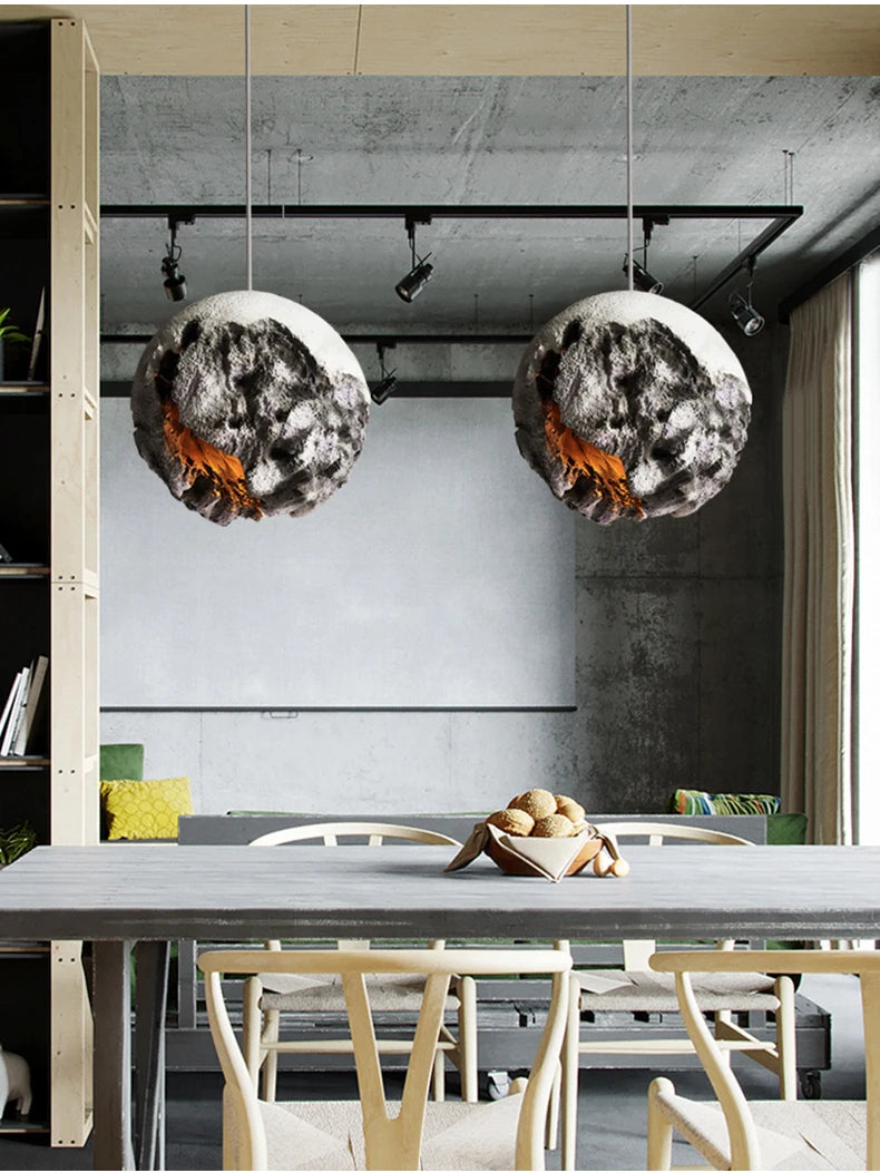 suspension LED style industriel rétro forme planète