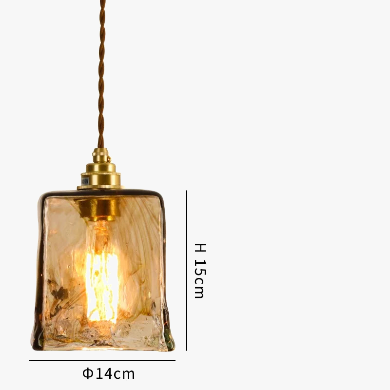 suspension led style japonais en bois cuivre réglable vintage