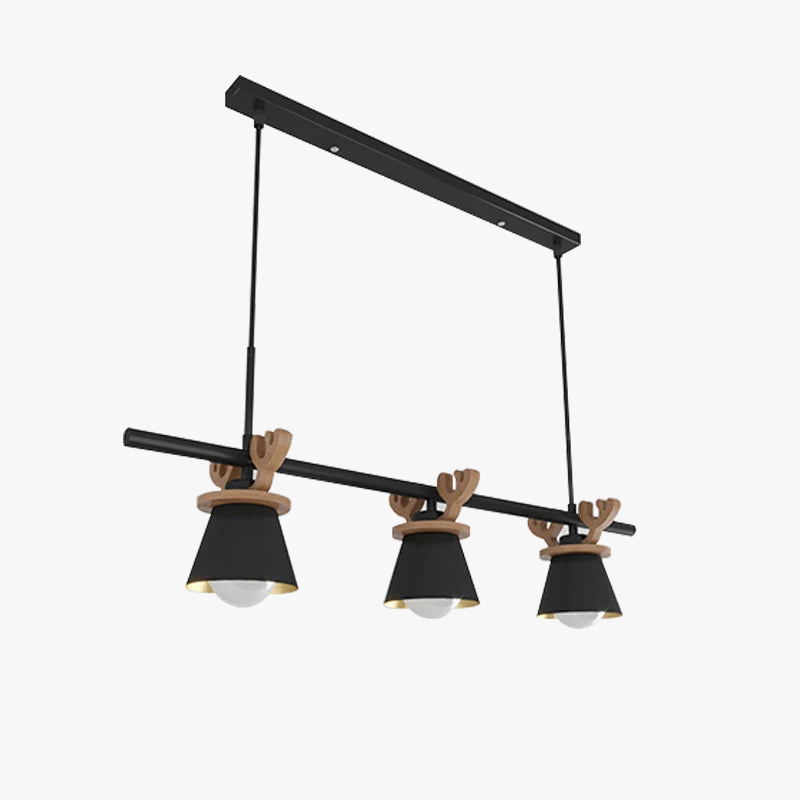 suspension led style nordique avec décoration élan
