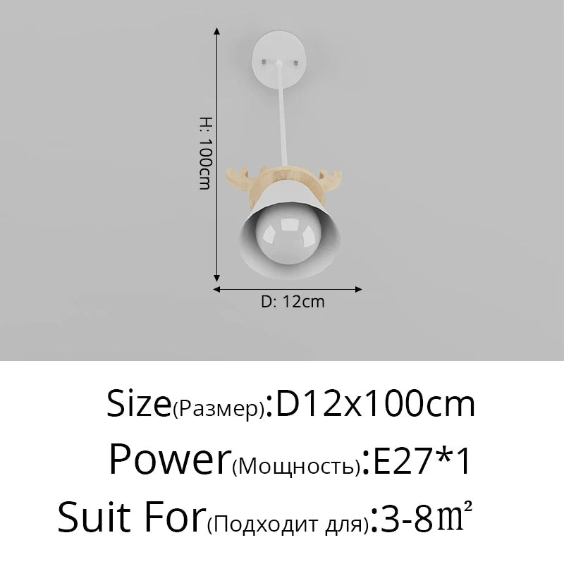 suspension led style nordique avec décoration élan