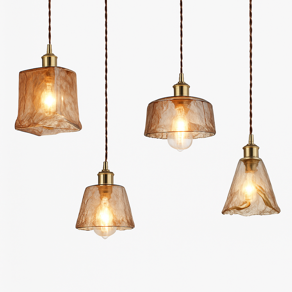 Suspension LED style vintage en verre Dolkie