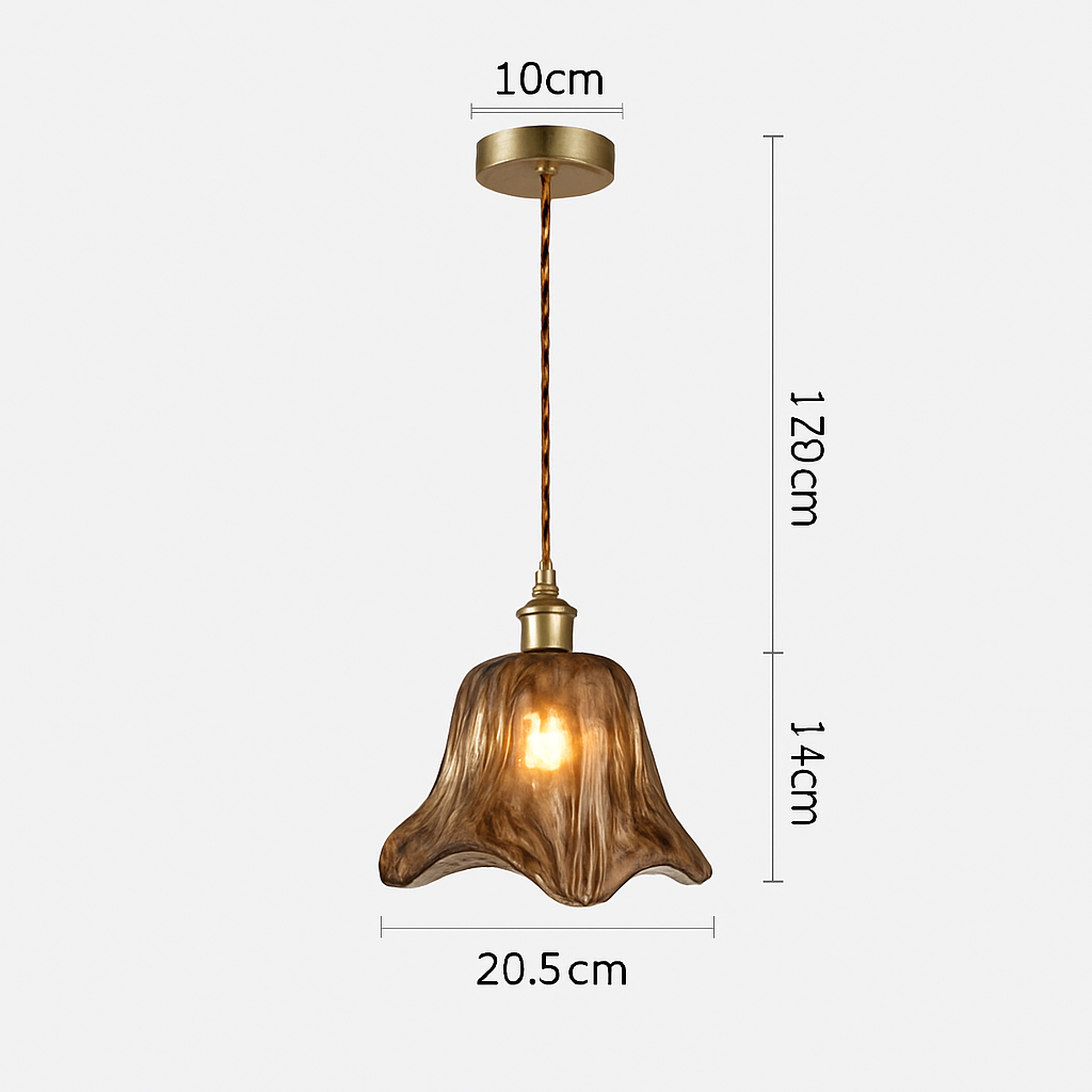 Suspension LED style vintage en verre Dolkie