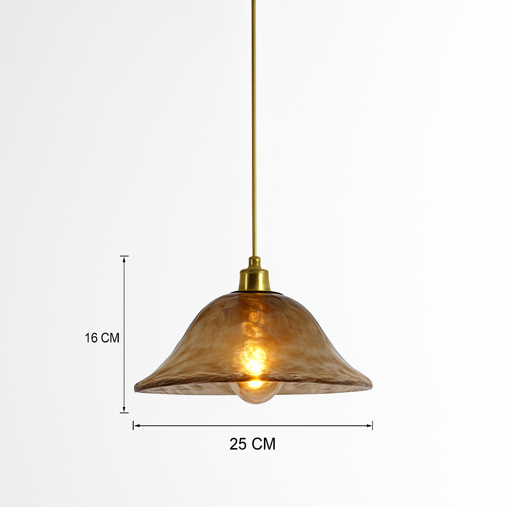 Suspension LED style vintage en verre Dolkie