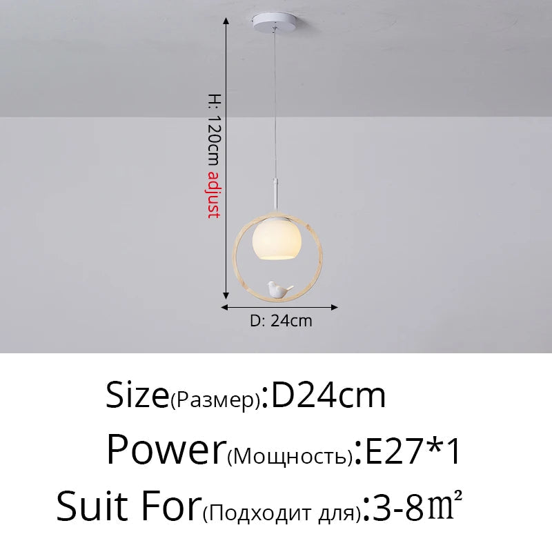 suspension led traditionnelles en forme d'oiseau pour décoration intérieure