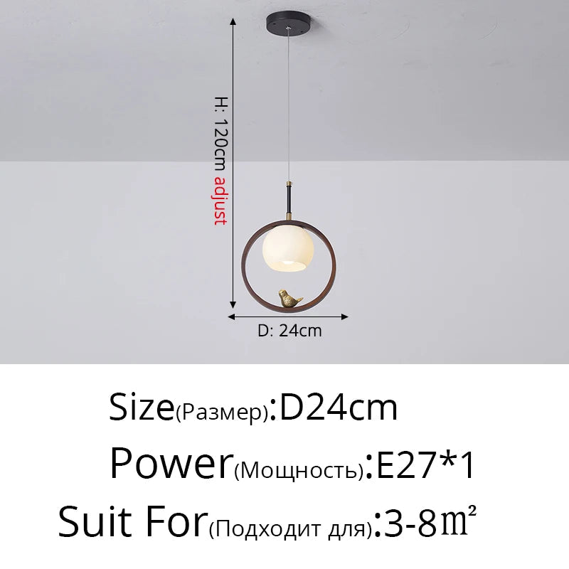 suspension led traditionnelles en forme d'oiseau pour décoration intérieure
