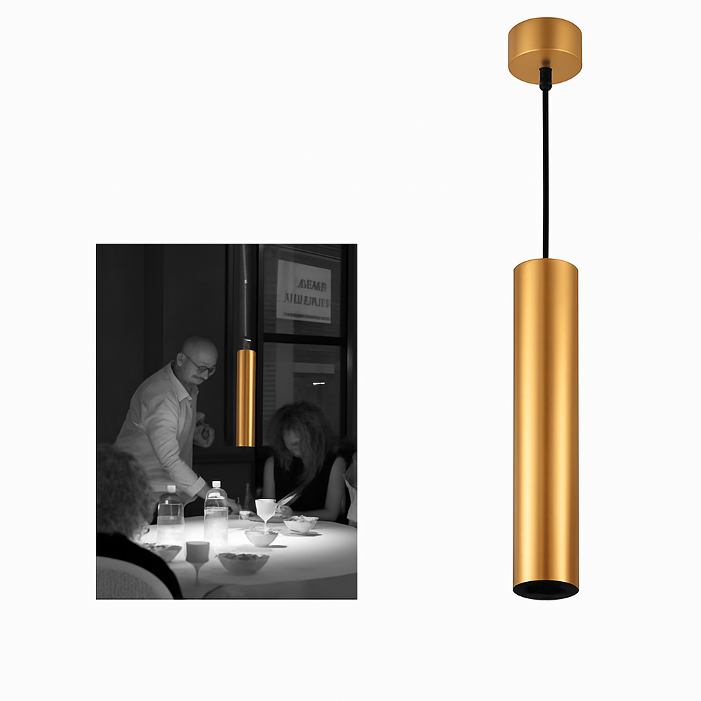 suspension led tube cylindrique pour décoration moderne