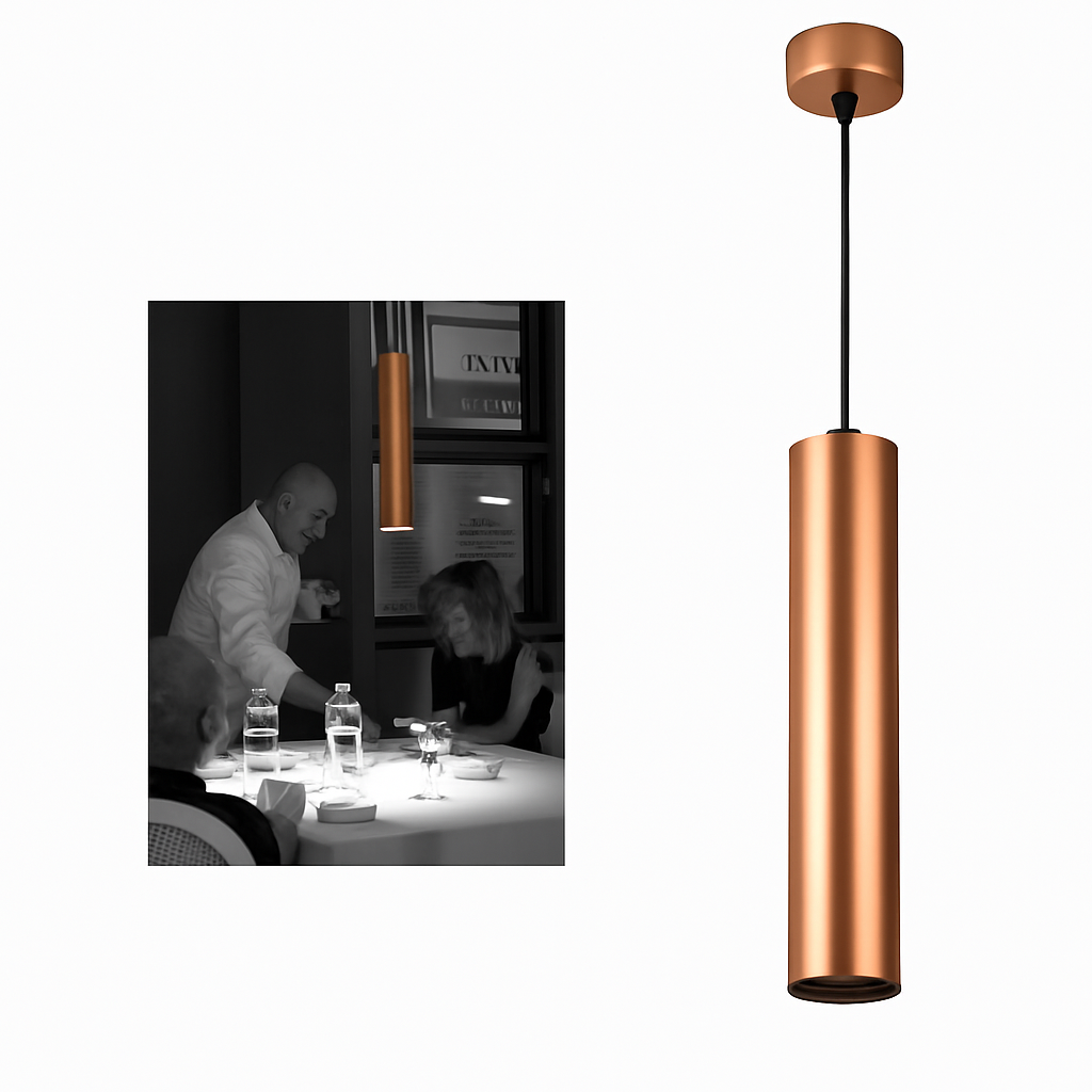 suspension led tube cylindrique pour décoration moderne