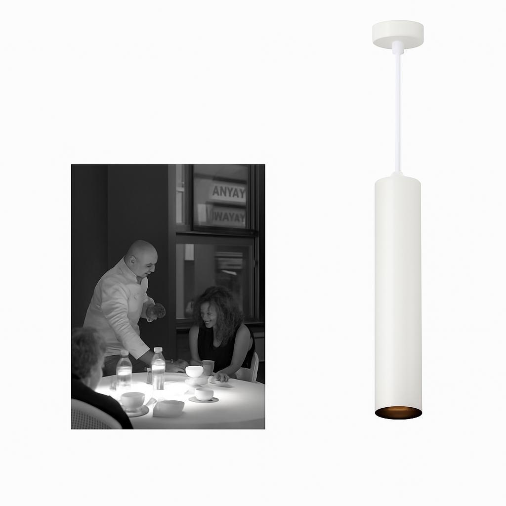 suspension led tube cylindrique pour décoration moderne