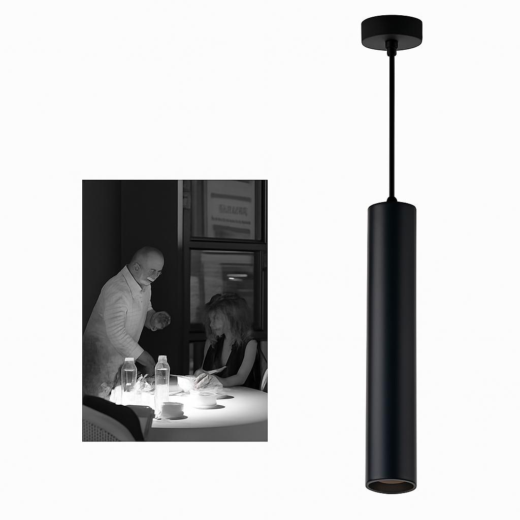suspension led tube cylindrique pour décoration moderne