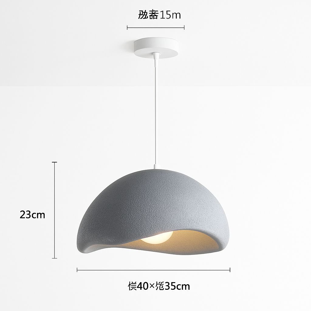 suspension à led wabi-sabi en résine créative pour décoration intérieure