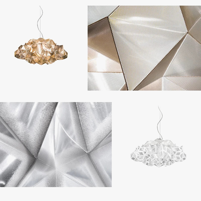 suspension lumière acrylique nuage diamant moderne led personnalisé